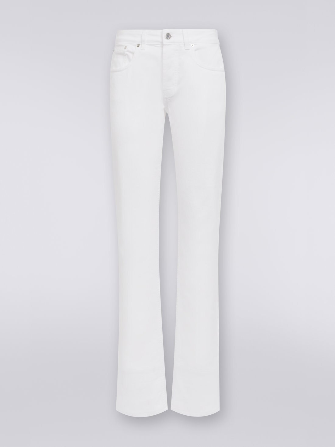 Five-Pocket-Hose aus Stretch-Baumwolle mit Strickeinsätzen, Denim - 8051575691614 - 0