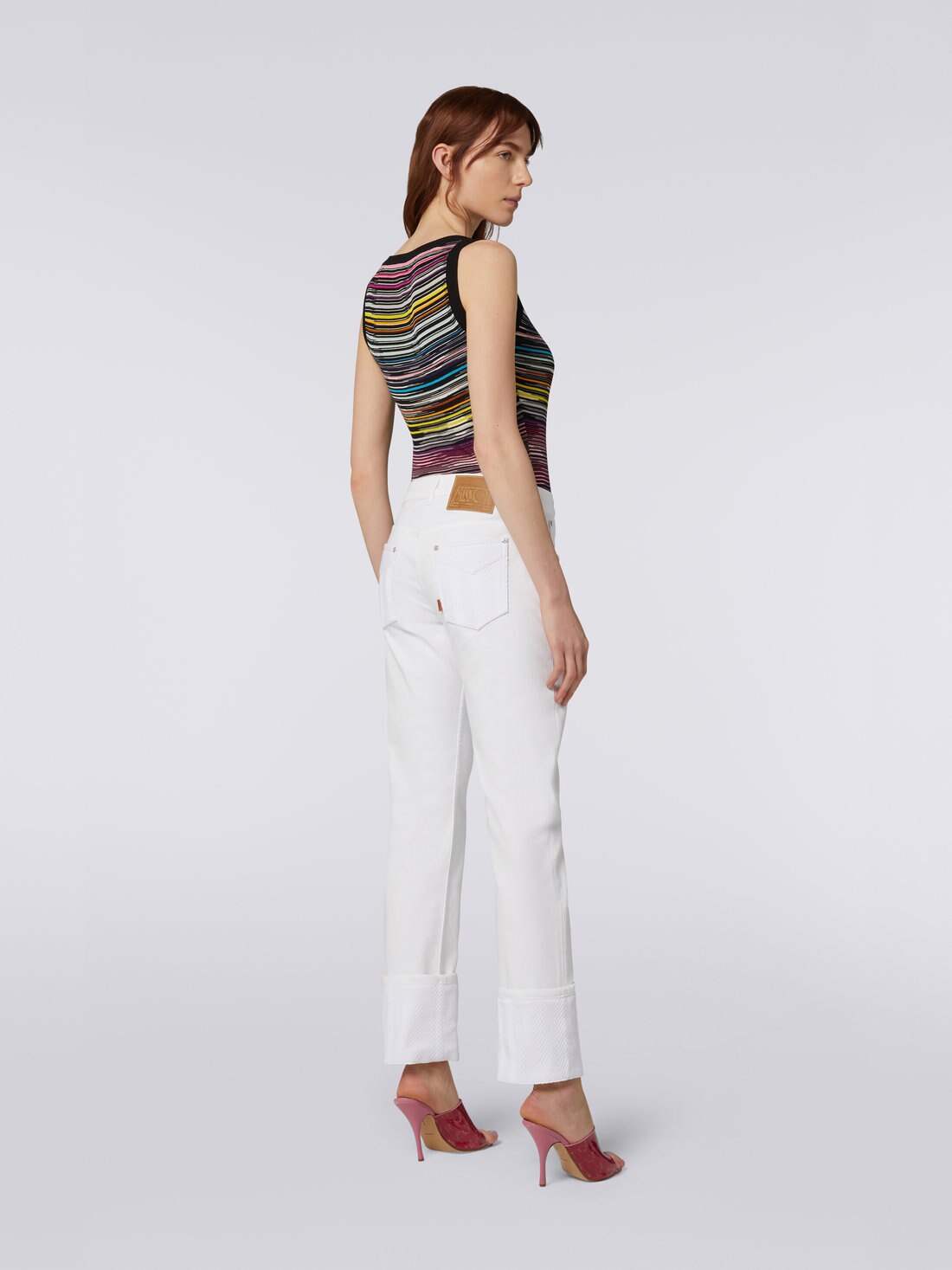 Five-Pocket-Hose aus Stretch-Baumwolle mit Strickeinsätzen, Denim - 8051575691614 - 3