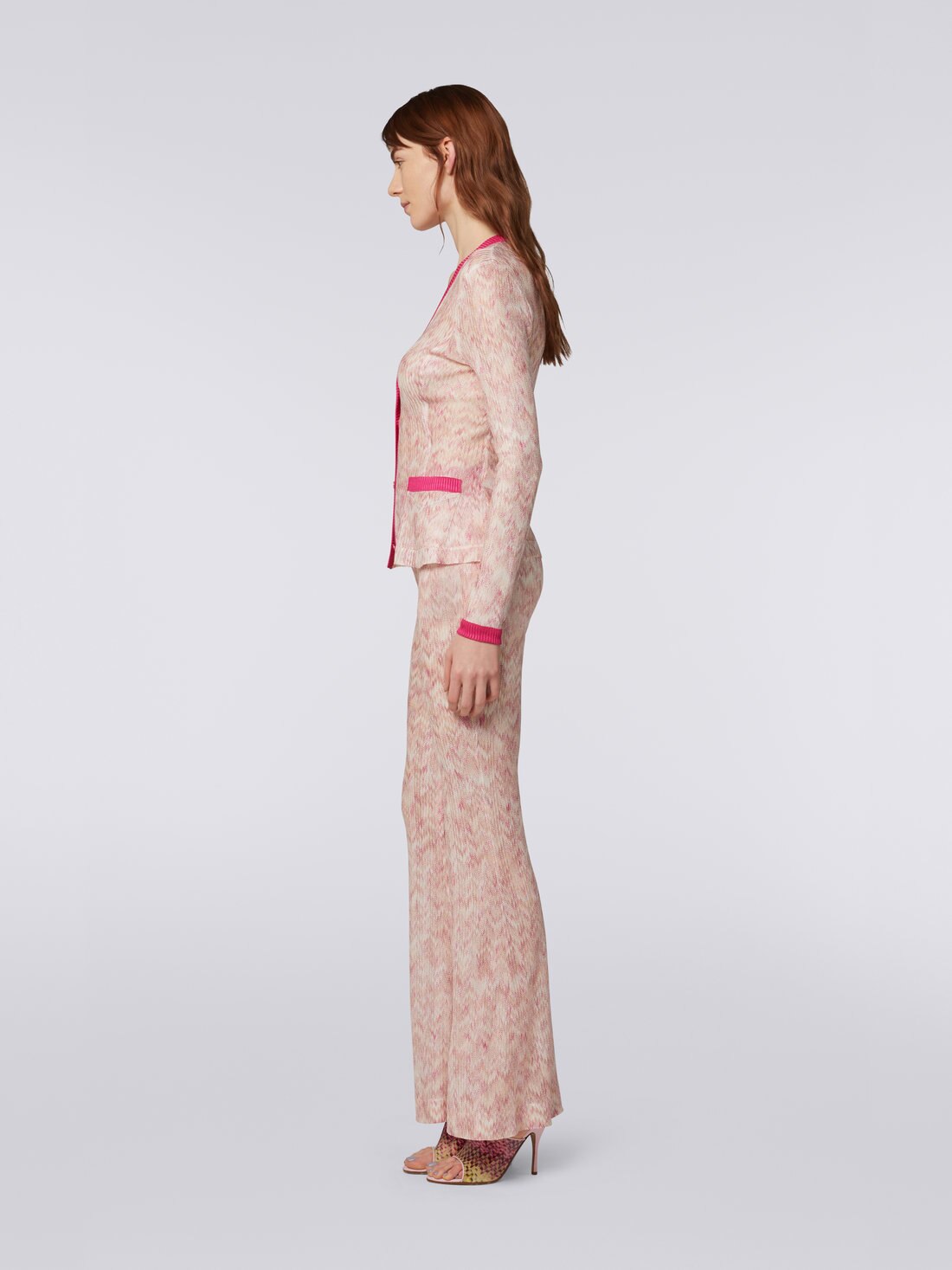 Viscose flared trousers with snake pattern, Multicoloured - 8051575751660 - 2