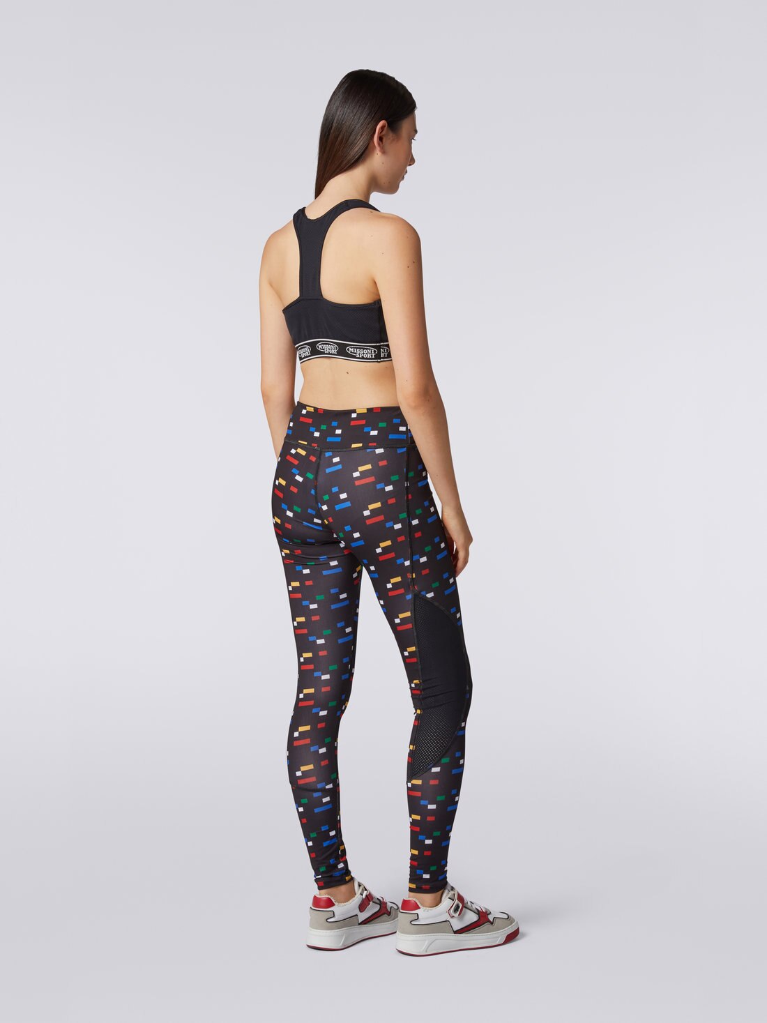Leggings with mesh inserts and Legacy logo pixels, Black & Multicoloured  - 8051575709166 - 3