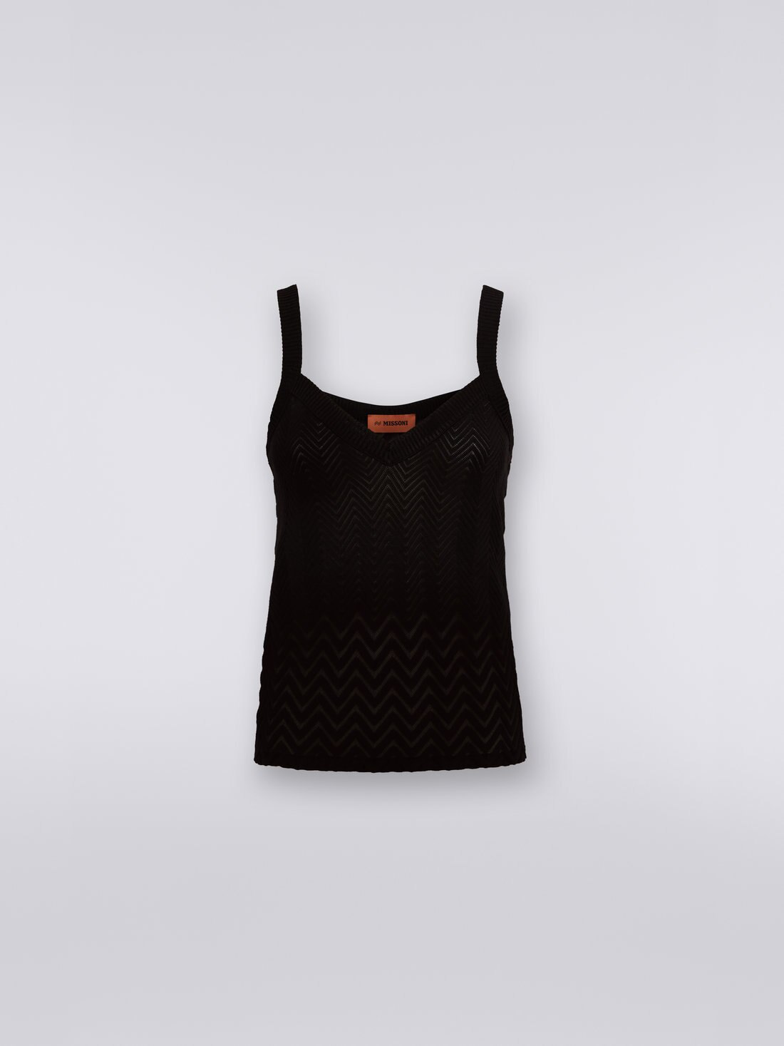 Tank Top aus Viskose mit Zickzackmuster im Dégradé-Look, Schwarz    - 8051575714016 - 0