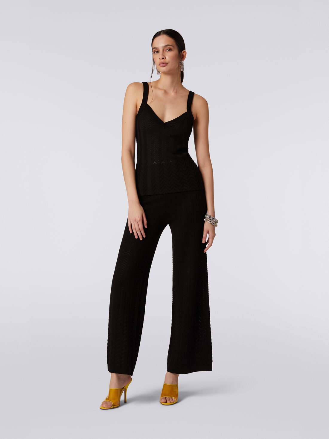 Tank Top aus Viskose mit Zickzackmuster im Dégradé-Look, Schwarz    - 8051575714016 - 1