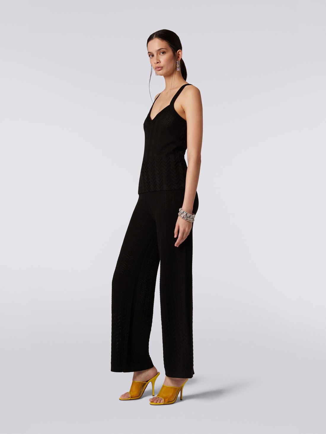 Tank Top aus Viskose mit Zickzackmuster im Dégradé-Look, Schwarz    - 8051575714016 - 2