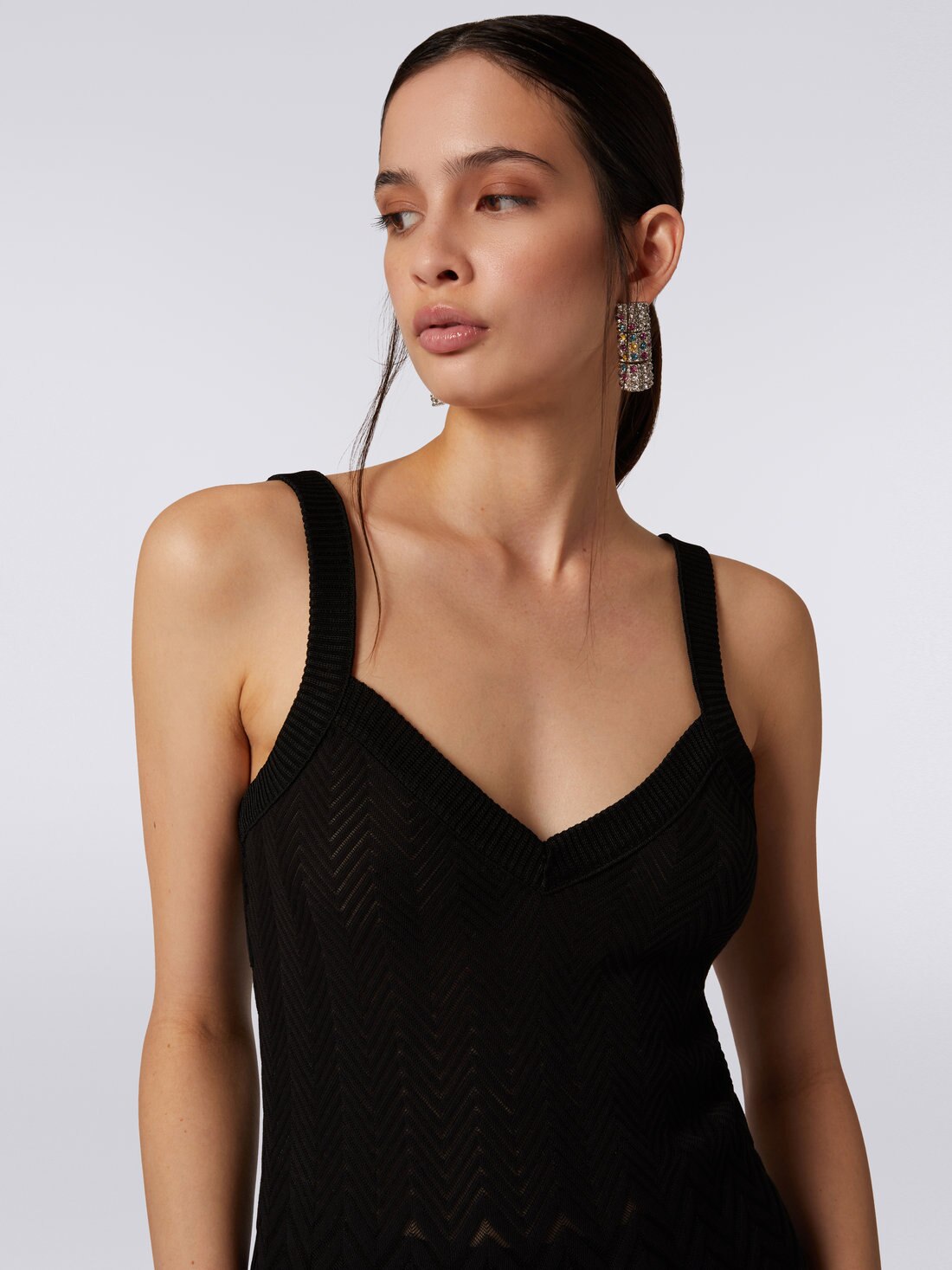 Tank Top aus Viskose mit Zickzackmuster im Dégradé-Look, Schwarz    - 8051575714016 - 4