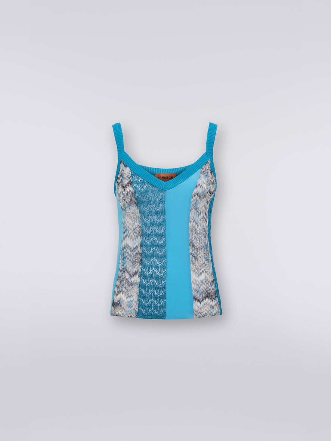 Débardeur en mélange viscose-soie, Bleu - 8051575728655 - 0