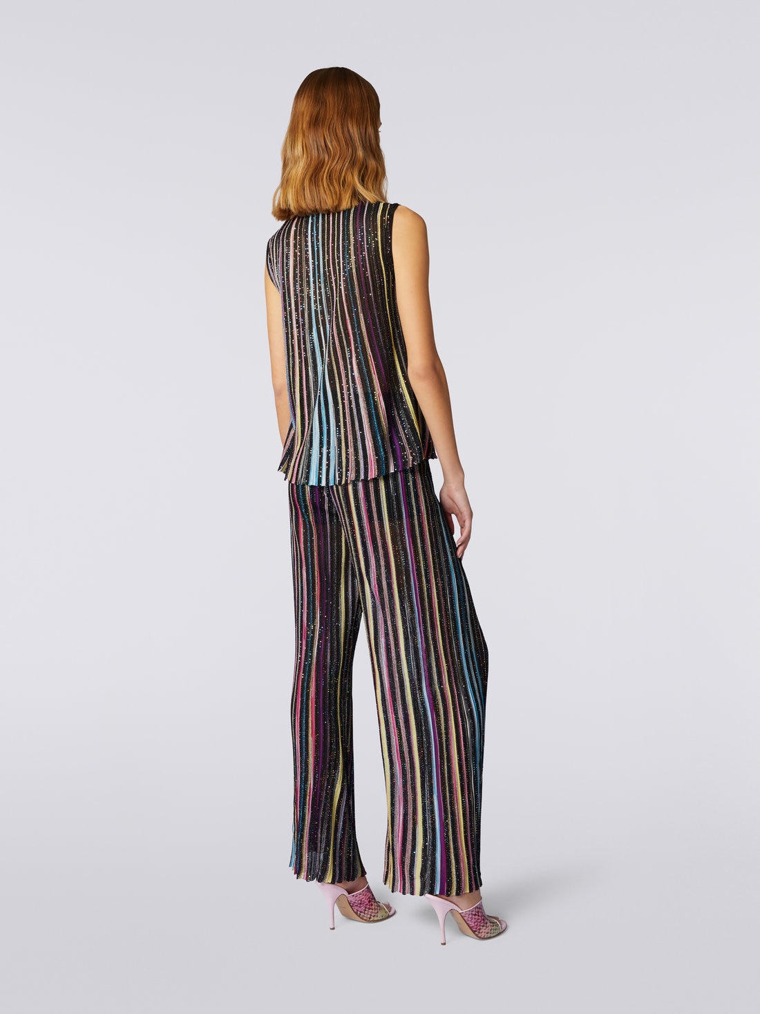 Cotton sleeveless top with sequins, Black & Multicoloured - 8051575709913 - 3