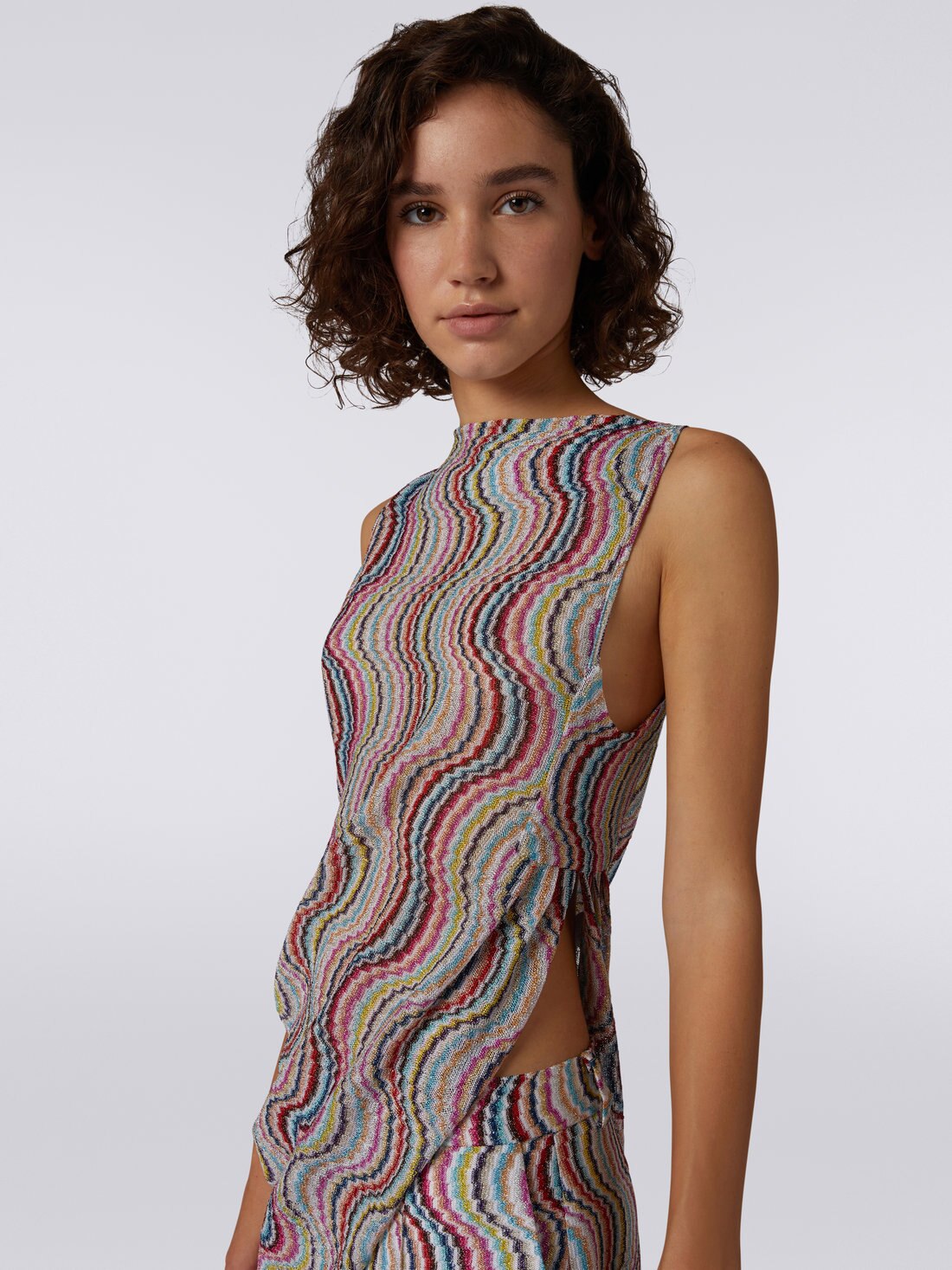 Asymmetrisches Top ohne Ärmel, Mehrfarbig  - 8051575792137 - 4