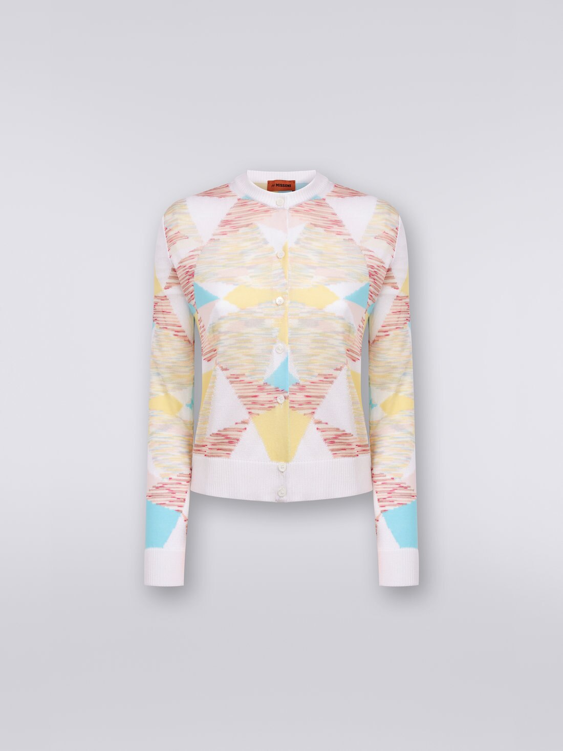 Viscose blend cardigan with star pattern, Multicoloured - 8051575752582 - 0