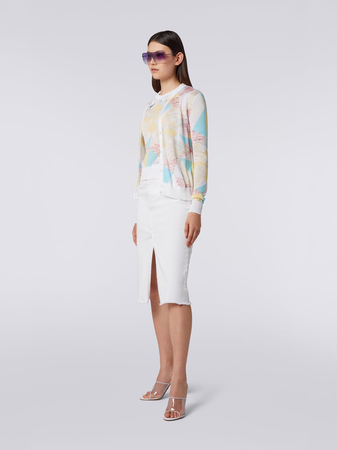 Viscose blend cardigan with star pattern, Multicoloured - 8051575752582 - 2