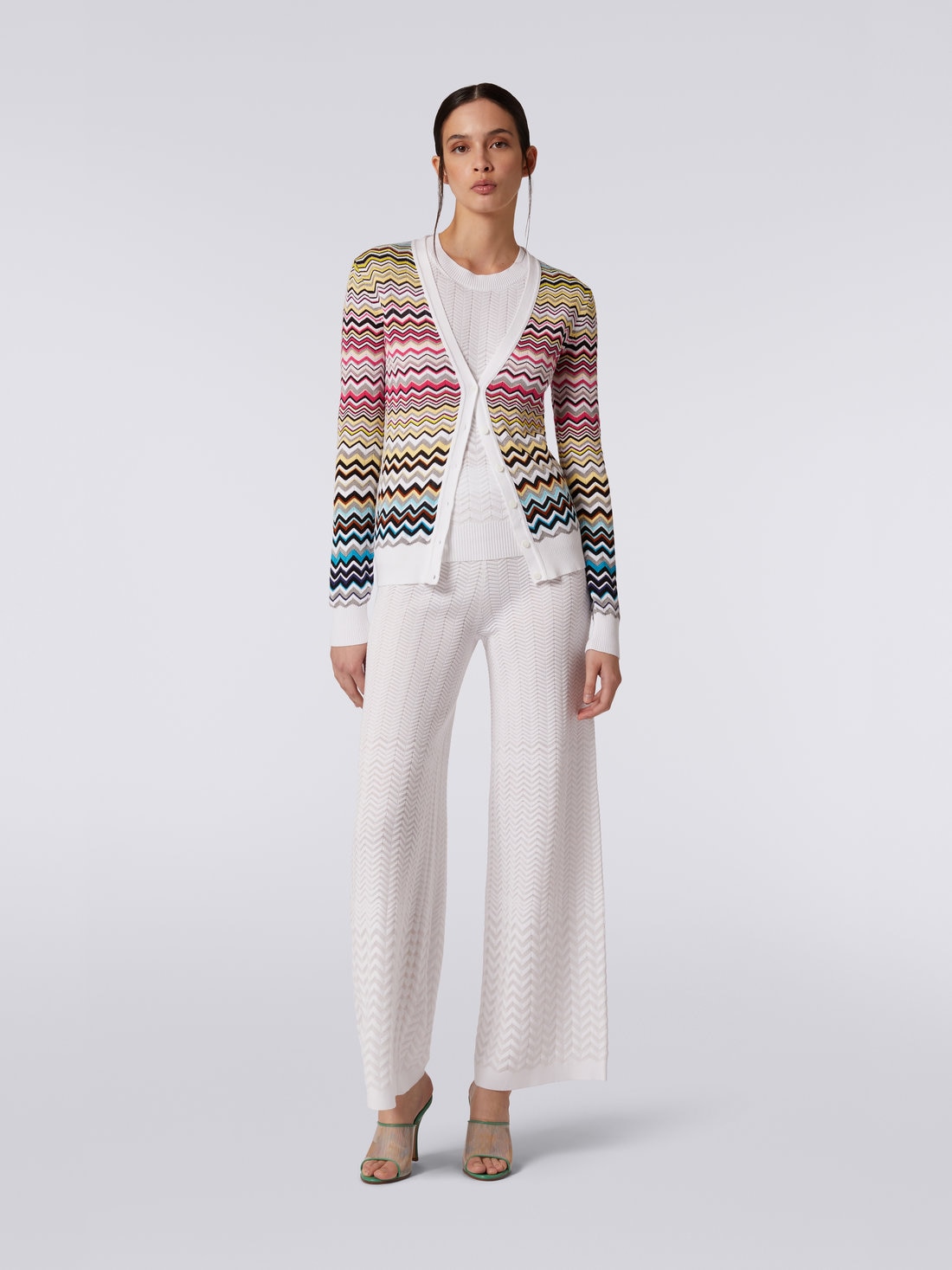 Dégradé chevron viscose cardigan Multicoloured | Missoni