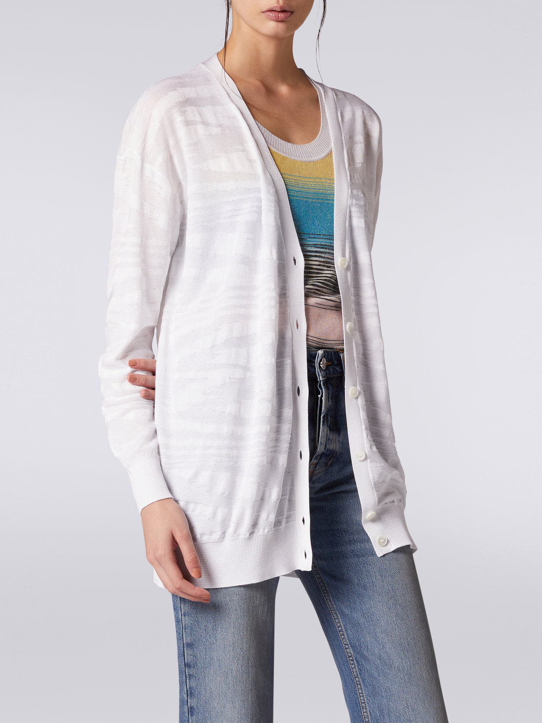 Cotton and viscose oversized cardigan White | Missoni