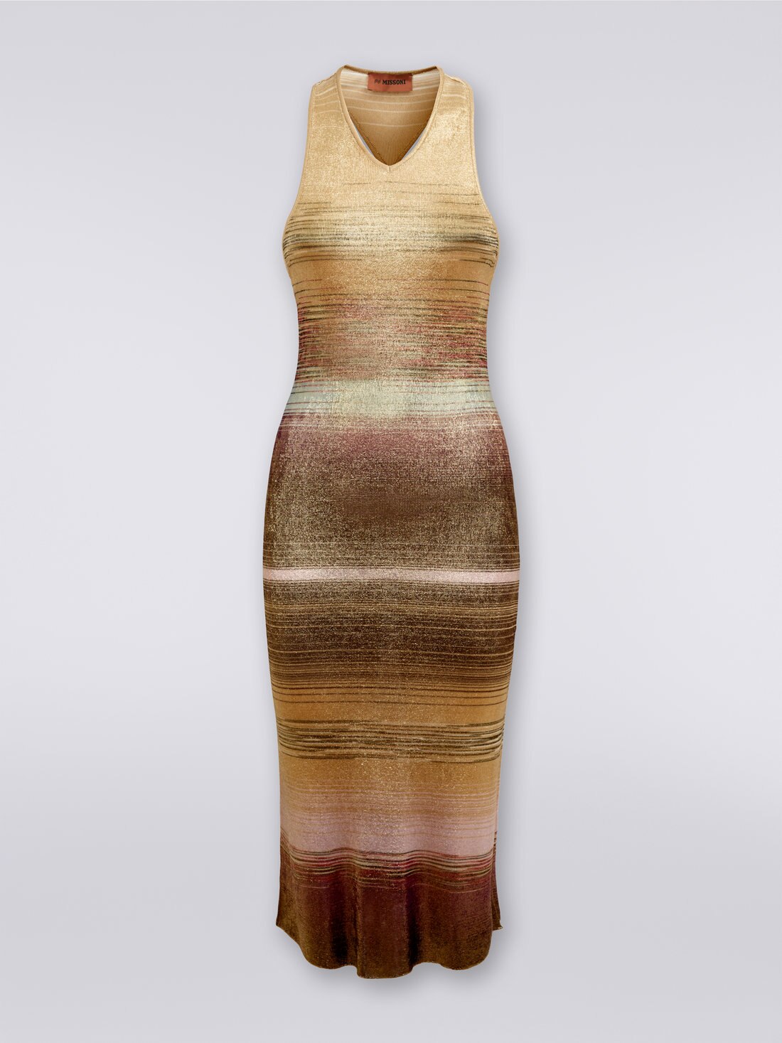 Slub viscose dress, Multicoloured  - DS23WG0LBK026XSM913 - 0