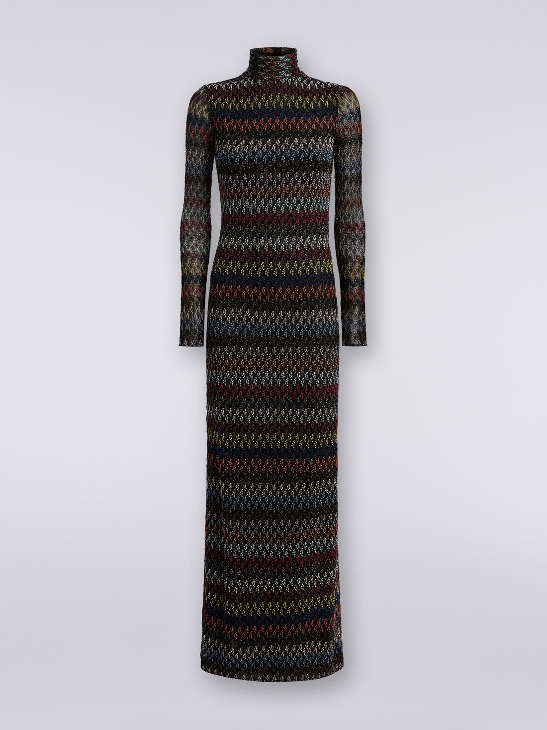 Robe longue en viscose lamé à finitions raschel, Multicolore  - DS23WG4ZBR00K8S91HI - 0