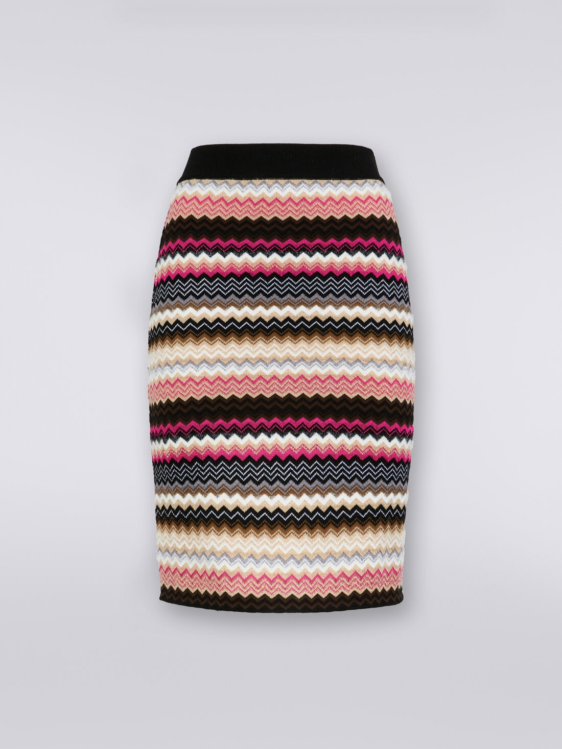 Wool blend chevron knit skirt, Multicoloured  - DS23WH1XBK030JSM94U - 0