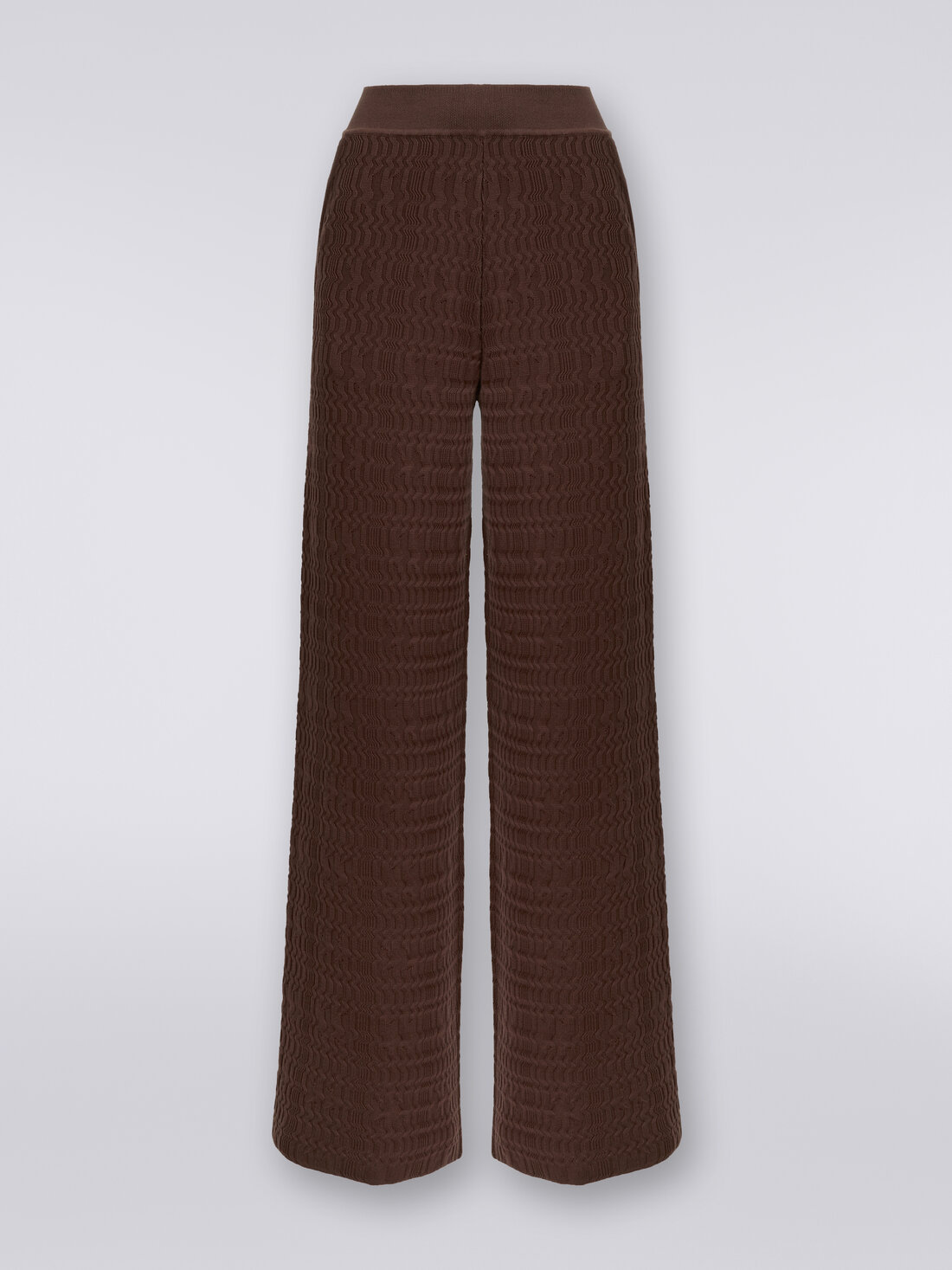 Cotton palazzo trousers , Brown - DS23WI1RBK030QM801B - 0