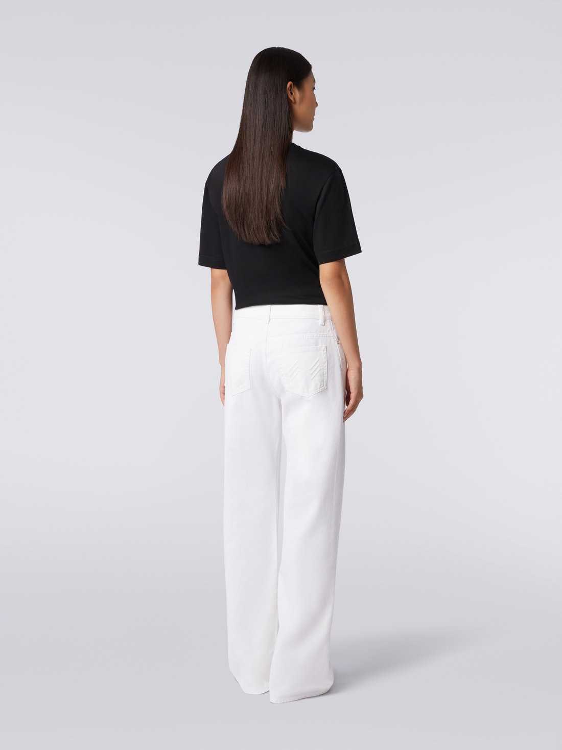 White pocket palazzo pants