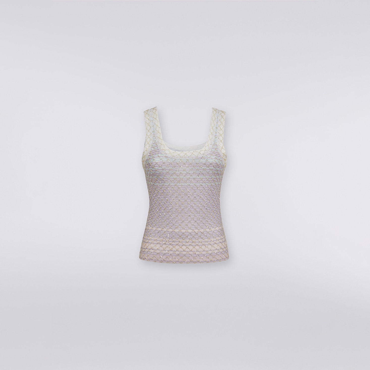 Tanktop aus Viskosemischgewebe mit Pailletten , Mehrfarbig  - DS23WK0HBK026WS019A - 5