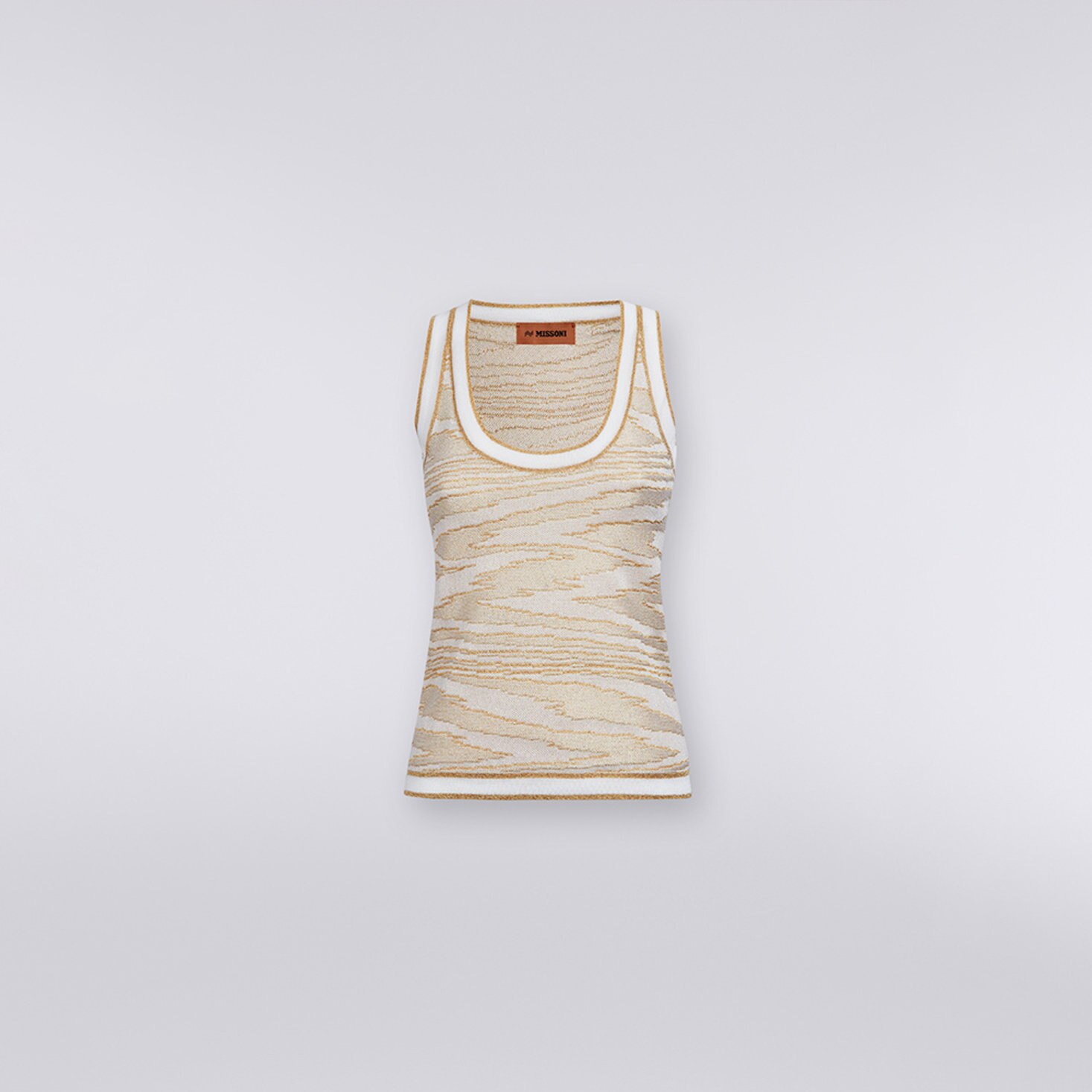 Lamé slub viscose tank top, Multicoloured  - DS23WK0KBK027PL1033 - 5