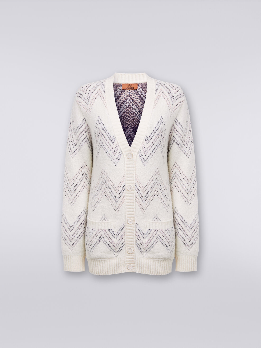 M Missoni Cardigan oversize in misto cotone zig zag