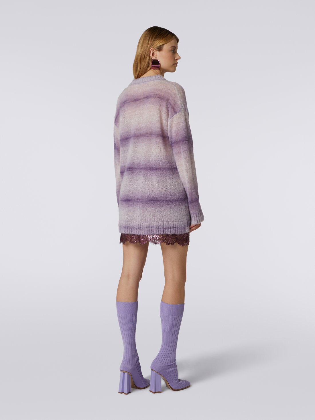 Jersey en mezcla de mohair y lana Mujer, Morado