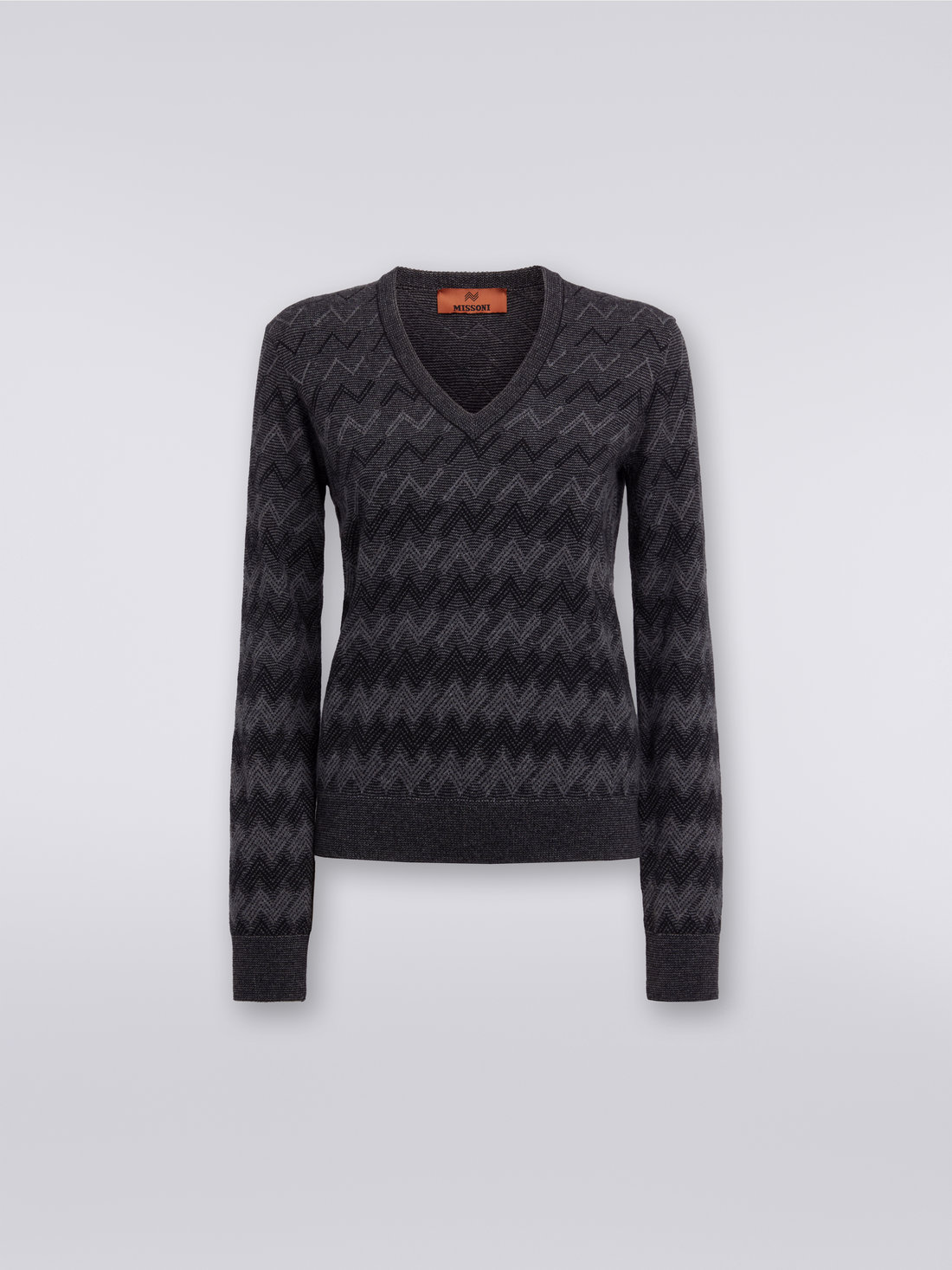 M Missoni Pullover con scollo a V in cachemire con zig zag