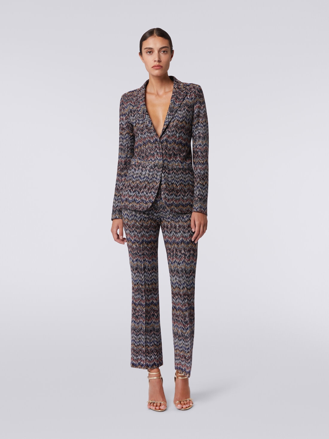 Missoni Blazer in misto viscosa zig zag con lurex