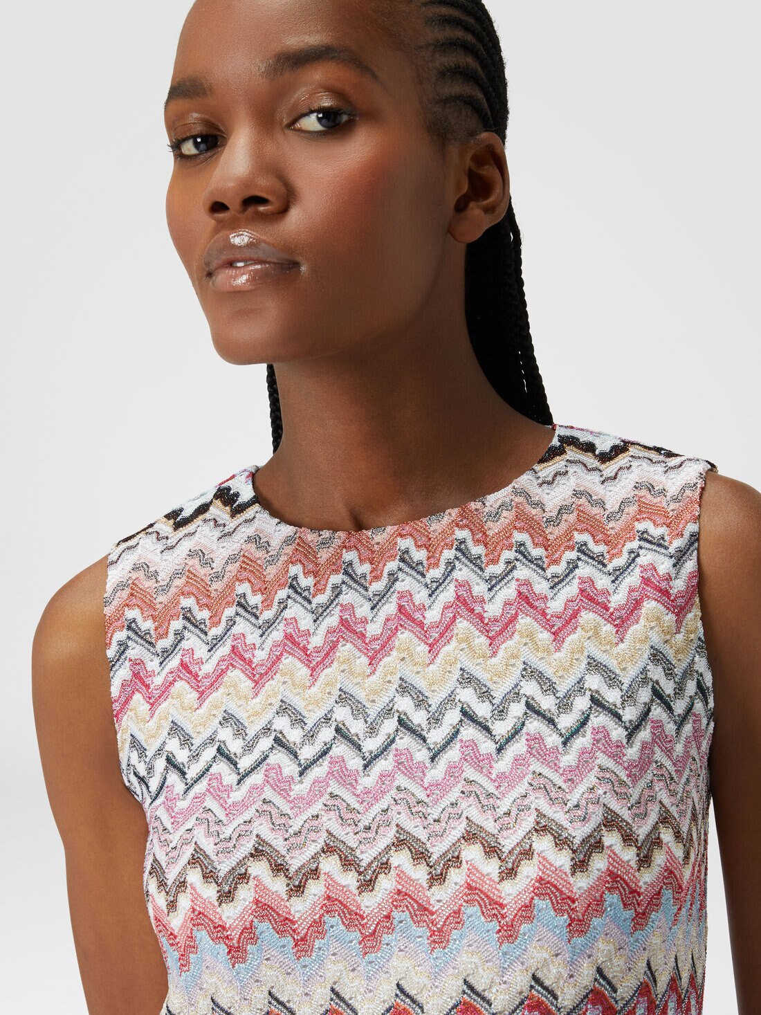 Minidress in zigzag lamé viscose blend Multicoloured | Missoni