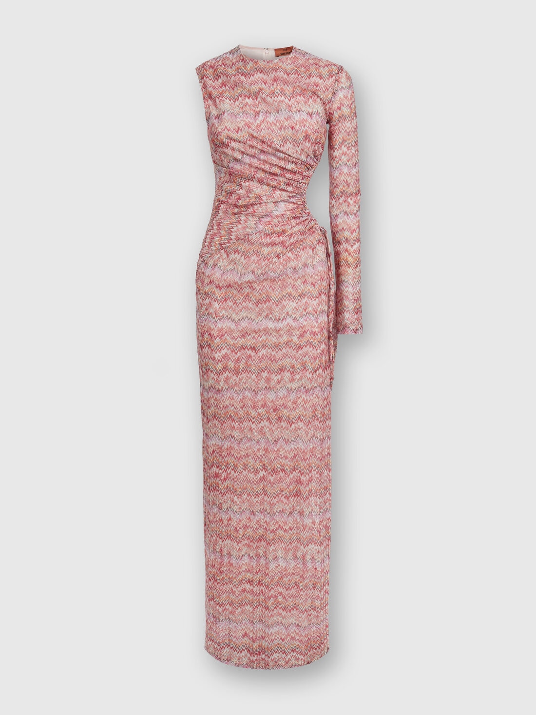 Langes One-Shoulder-Kleid mit Cut-out und Schlitz, Mehrfarbig  - DS24SG25BR00UYSM96T - 0