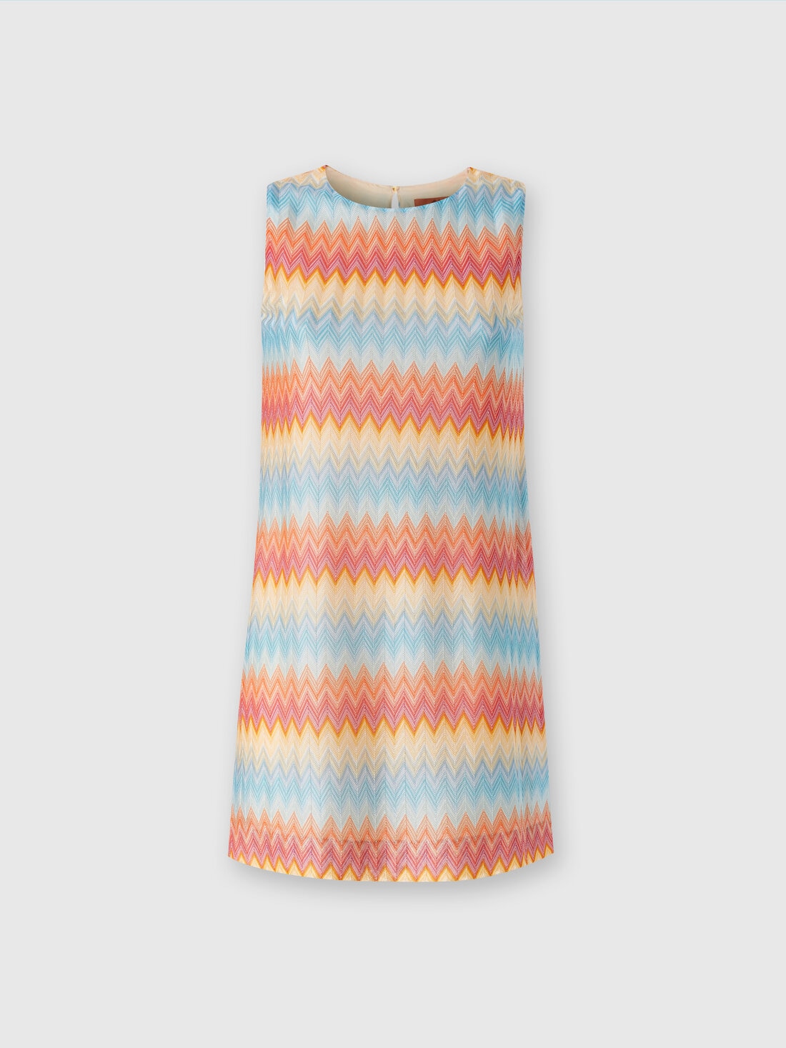 Dress in viscose with zigzag pattern, Multicoloured  - DS24SG55BR00Y7S10AS - 0