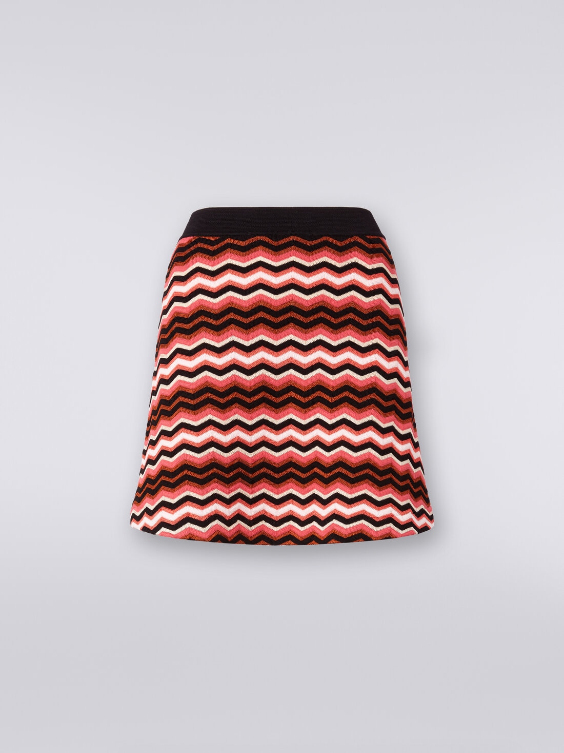 Miniskirt in zigzag knit, Multicoloured  - DS24SH0RBK034FSM9AM - 0