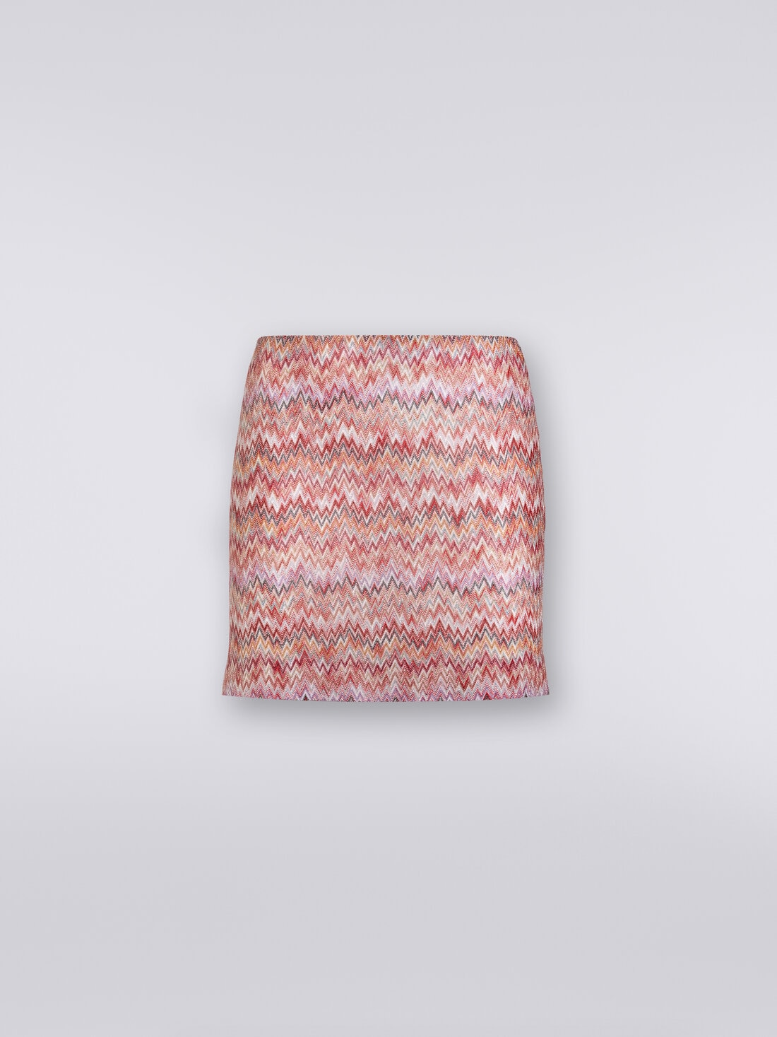 Miniskirt in zigzag lamé viscose blend, Multicoloured  - DS24SH0UBR00UYSM96T - 0