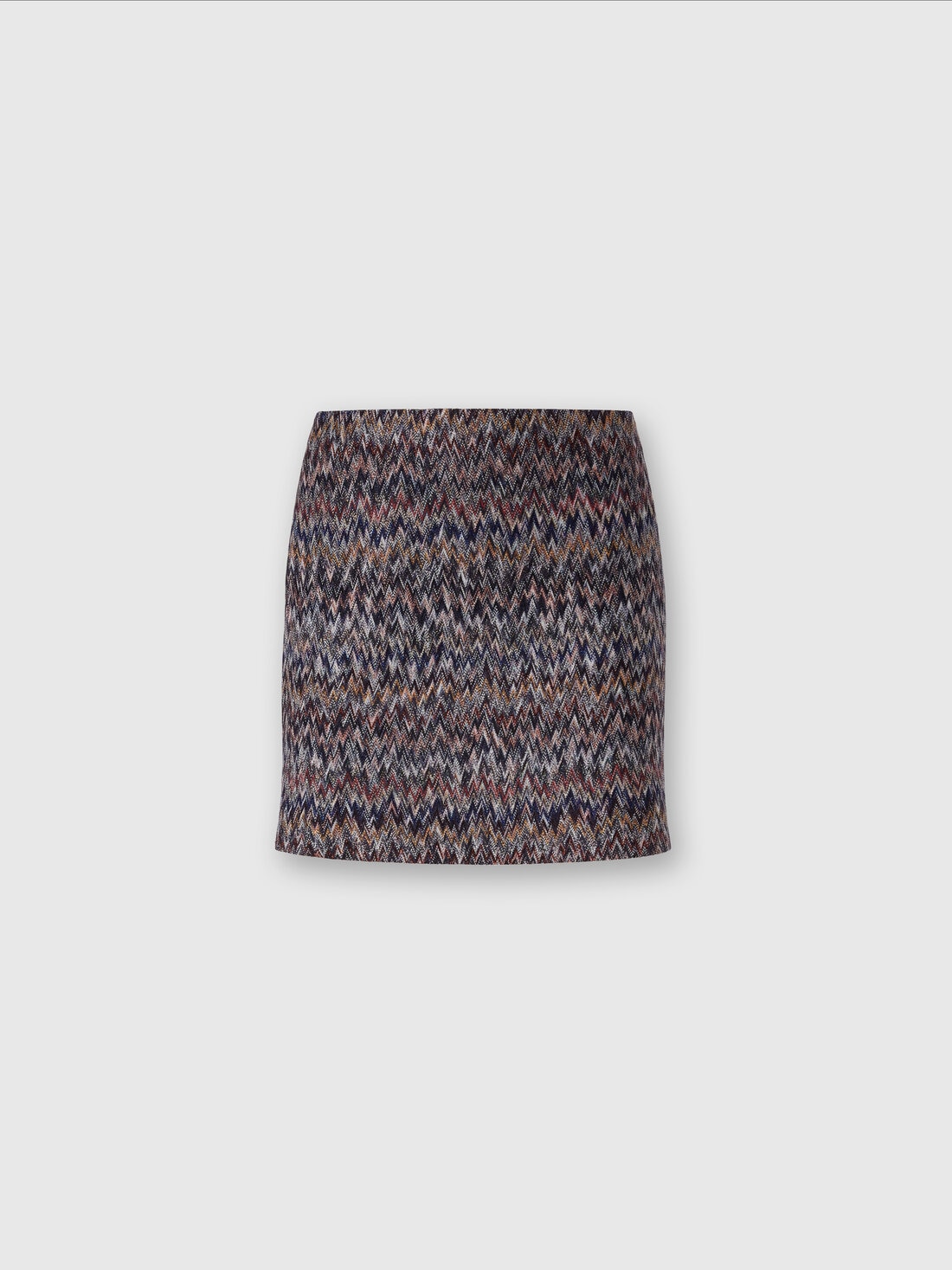 Miniskirt in zigzag lamé viscose blend, Multicoloured  - DS24SH0UBR00UYSM96U - 0