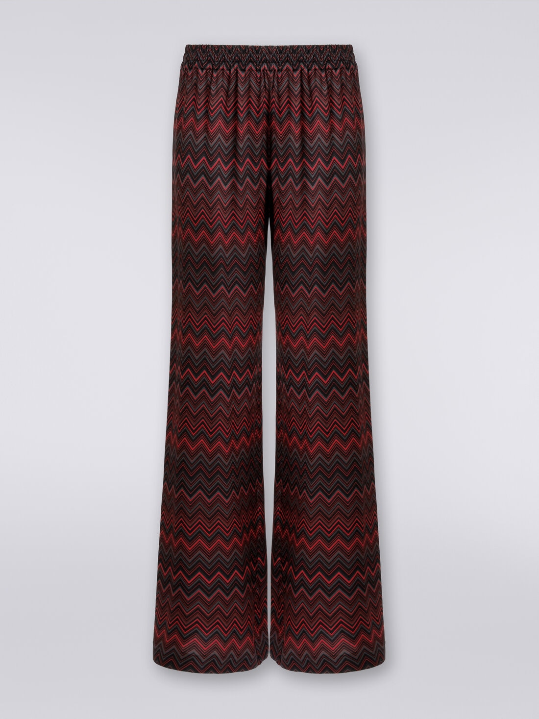 Pantalones de viscosa jacquard zigzag, Multicolor  - DS24SI01BW00QYS414O - 0