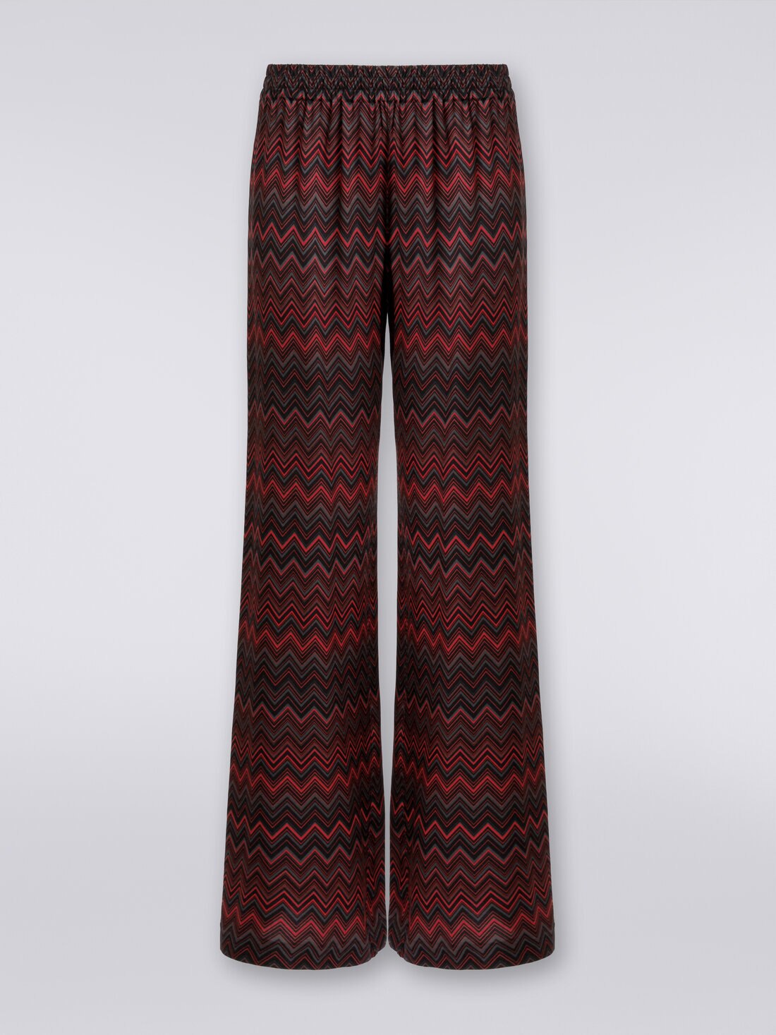 Pantalon en viscose jacquard à zig zag, Multicolore  - DS24SI01BW00QYS414O - 0