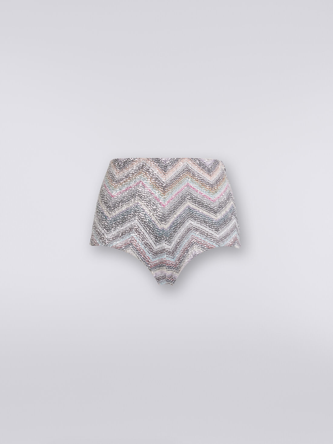 Jupe-culotte à zig zag avec paillettes appliquées , Multicolore  - DS24SI05BC0045L002B - 0