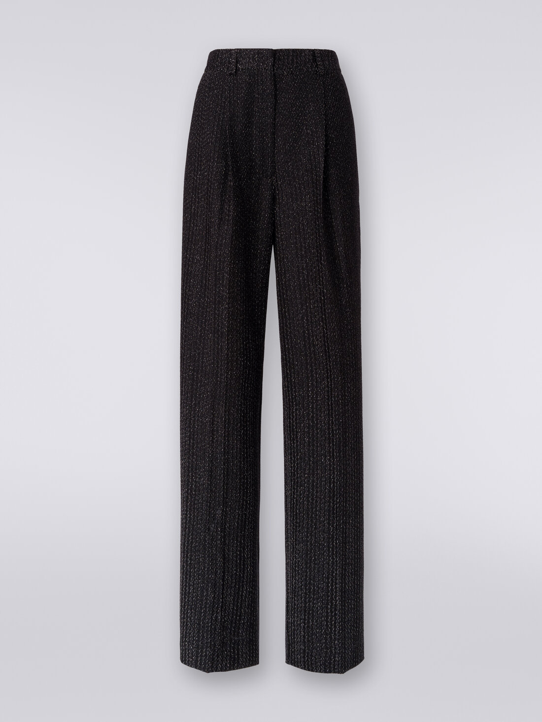 Black wool and viscose blend pants