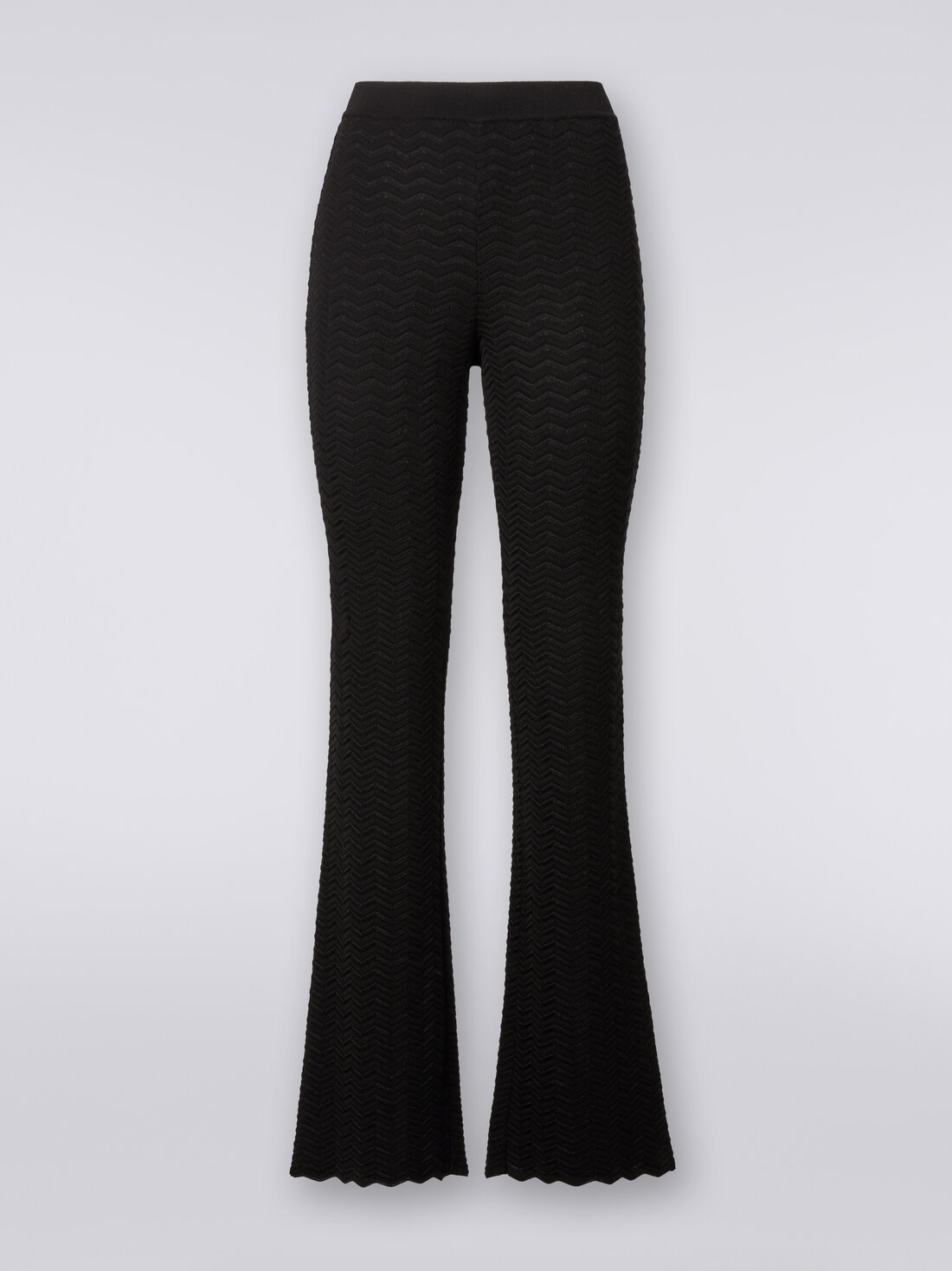 Trousers in zigzag knit  , Black    - DS24SI0NBK033W93911 - 0