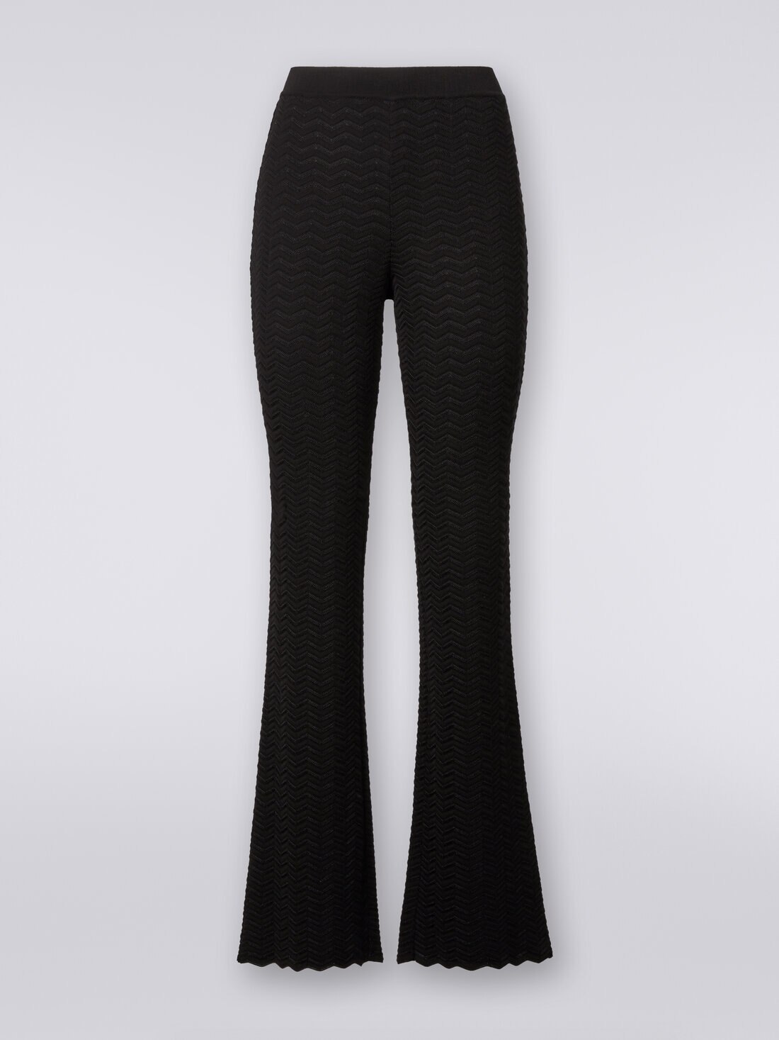 Strickhose mit Zickzackmuster, Schwarz    - DS24SI0NBK033W93911 - 0