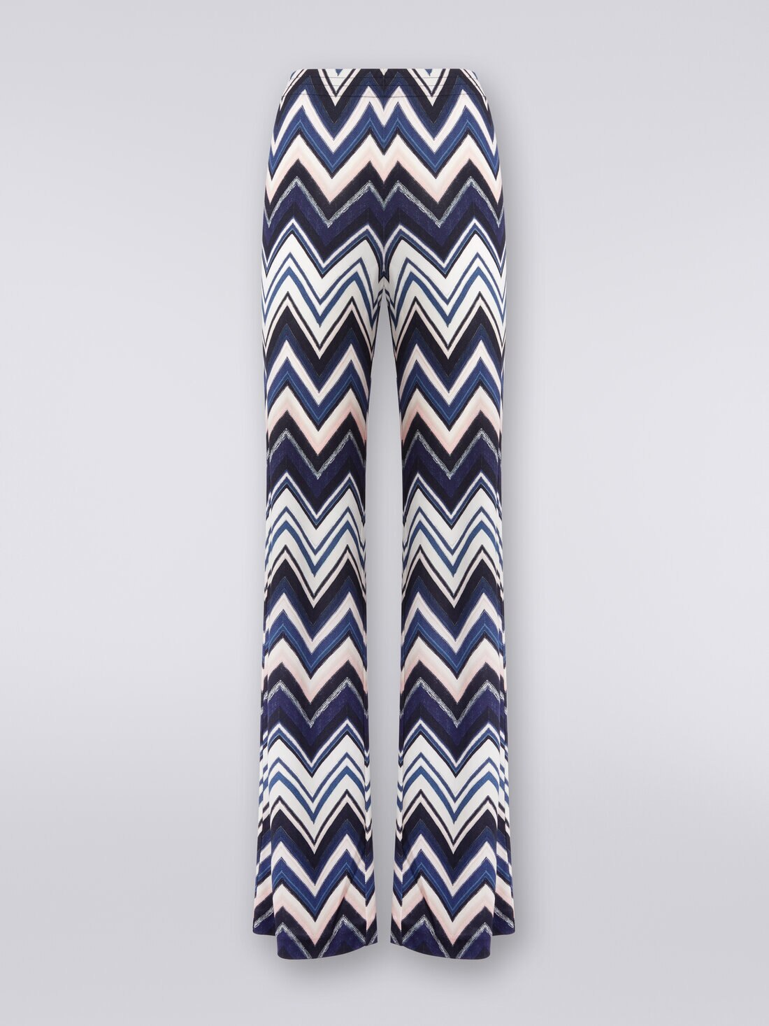 Trousers in viscose with zigzag print Multicoloured