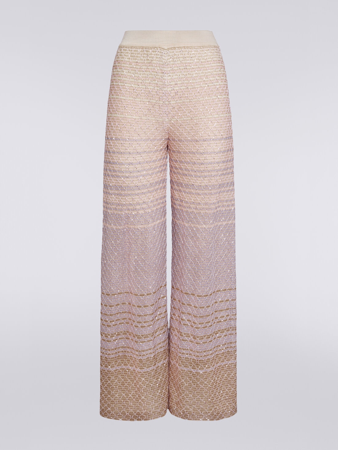 Trousers in dégradé knit with sequins, Multicoloured  - 8053147097428 - 0