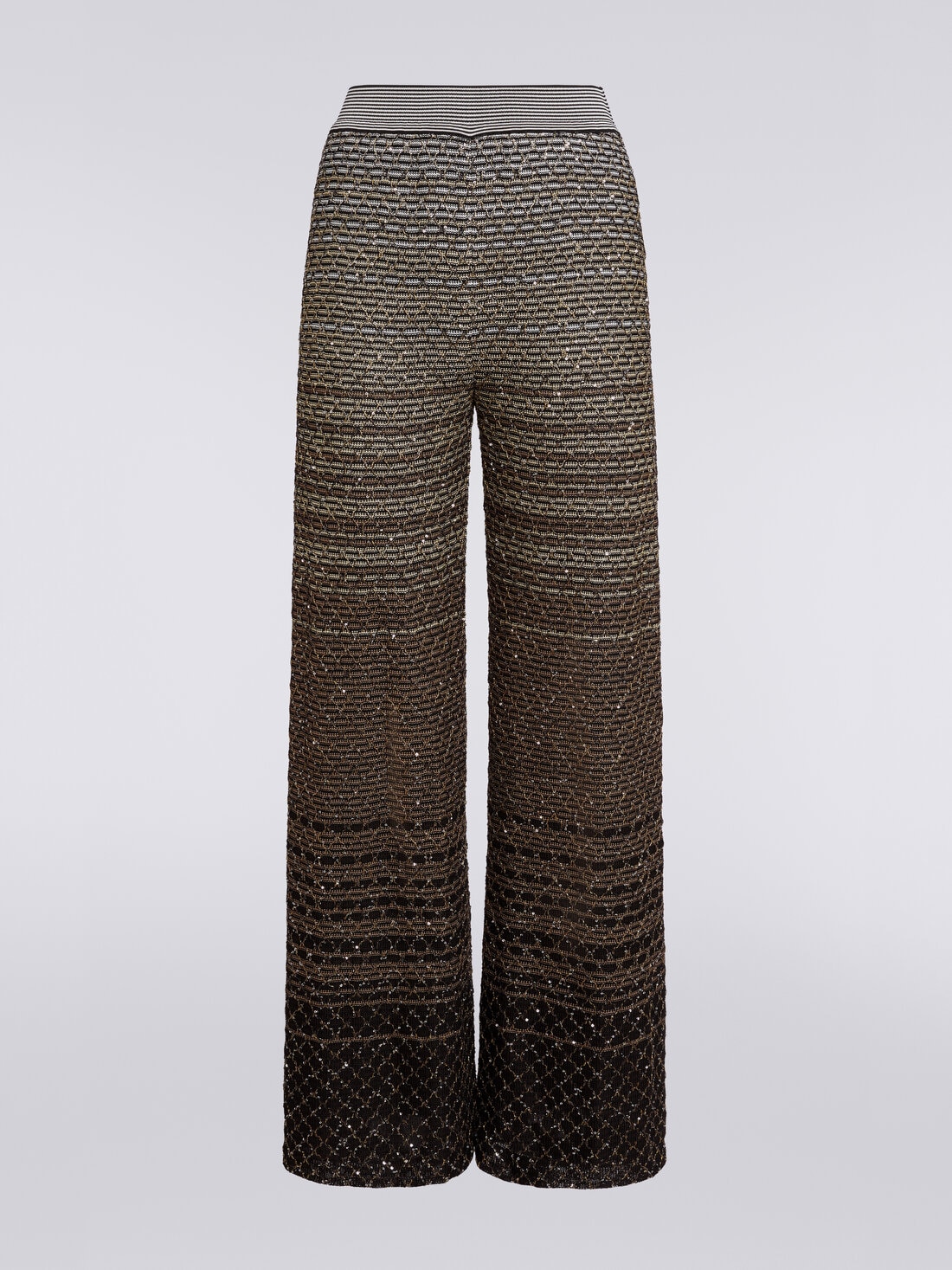 Trousers in dégradé knit with sequins, Multicoloured  - DS24SI13BK035USM9BJ - 0