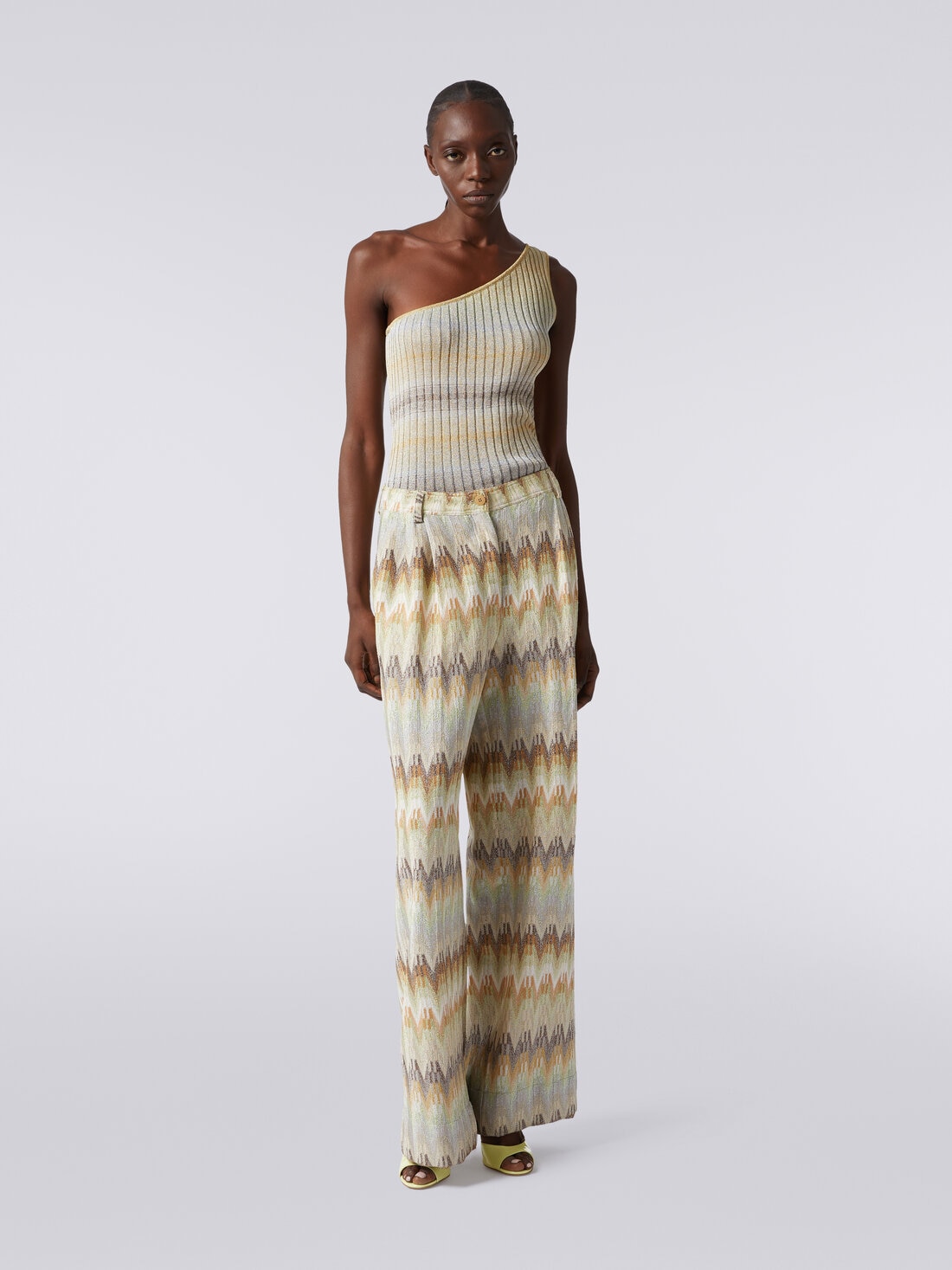 Missoni Pantaloni classici in viscosa zig zag con lurex