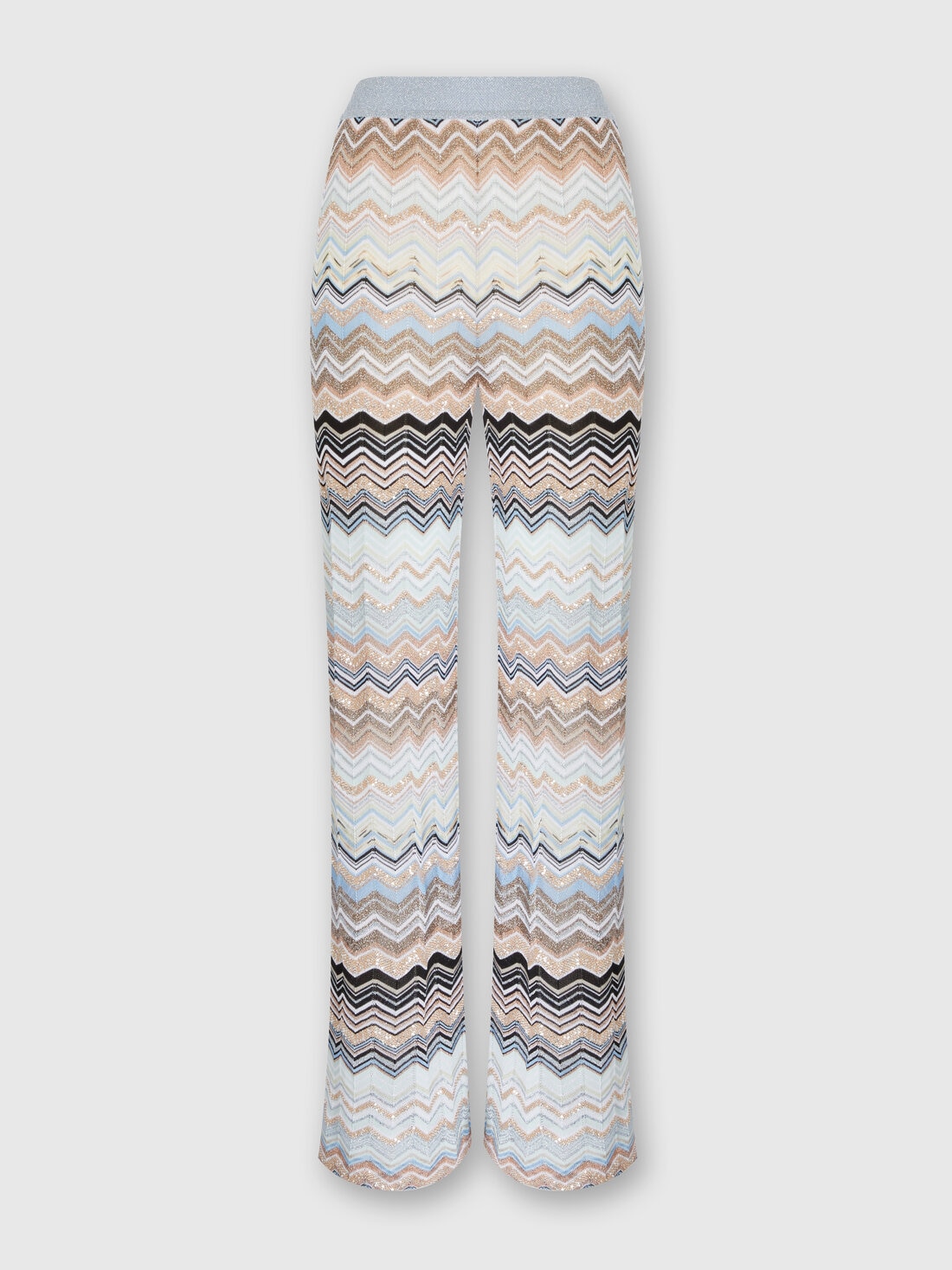 Chevron lamé knit trousers with sequins, Multicoloured  - DS24SI1QBK039DSM9EG - 0