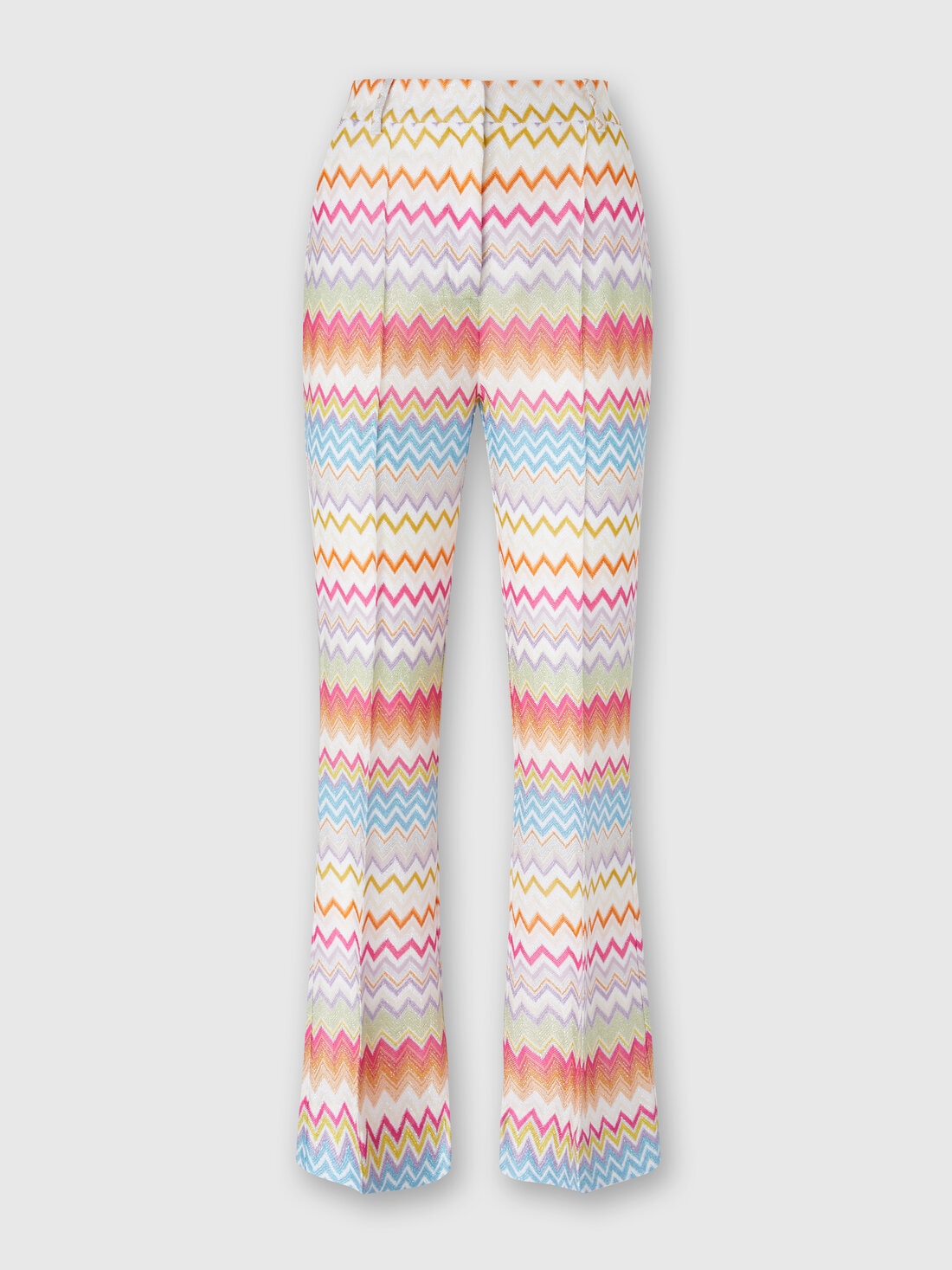 Capri trousers in chevron lamé knit with sequins, Multicoloured  - DS24SI1TBR00YBSM9CH - 0