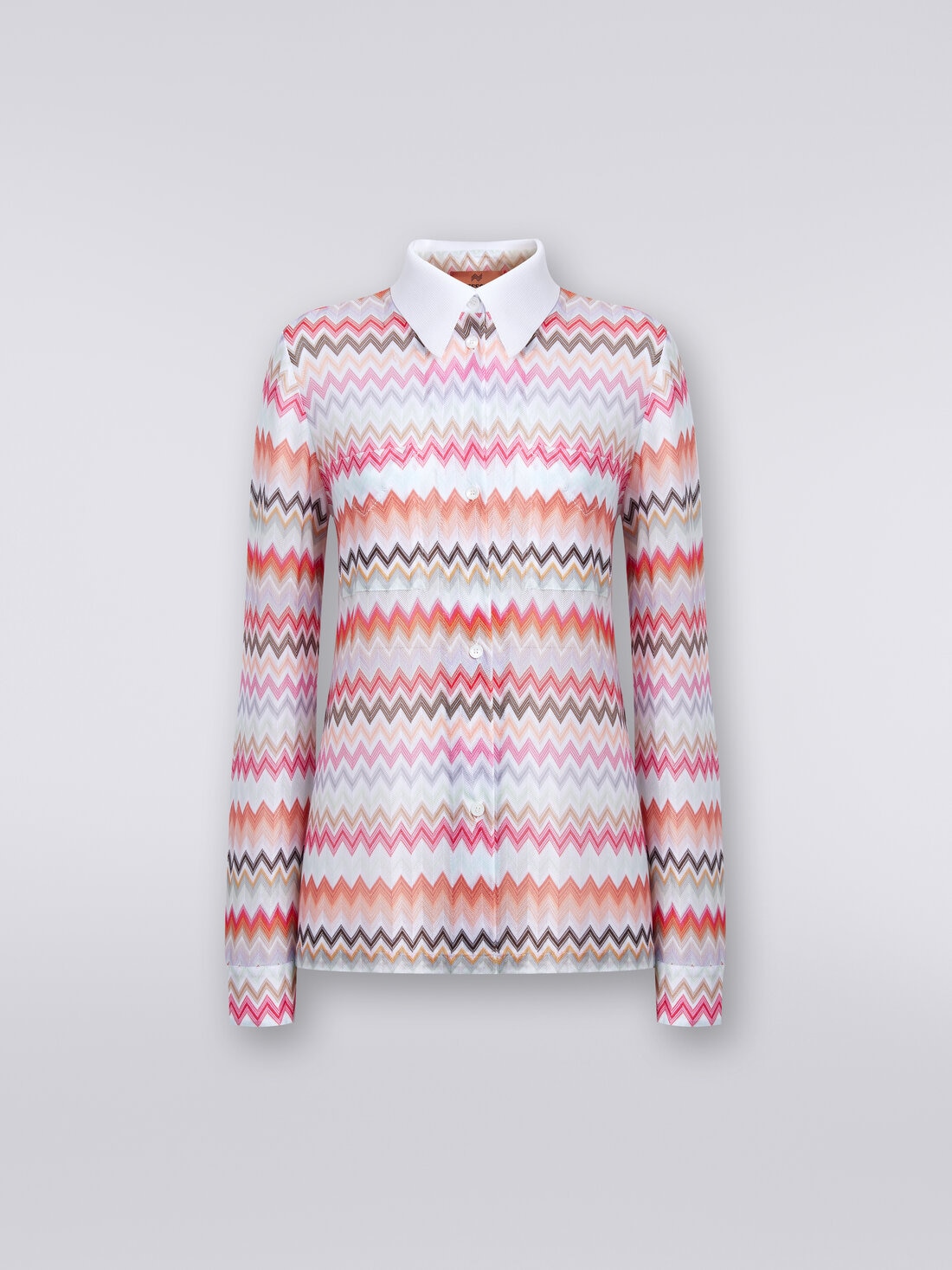 Shirt in zigzag viscose and cotton  , Multicoloured  - DS24SJ05BR00UMSM96Q - 0