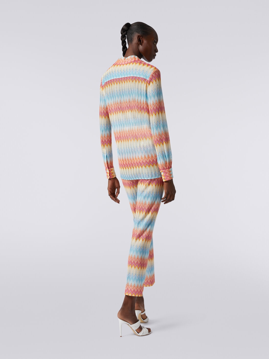 Viscose chevron knit shirt, Multicoloured  - DS24SJ0GBR00Y7S10AS - 3