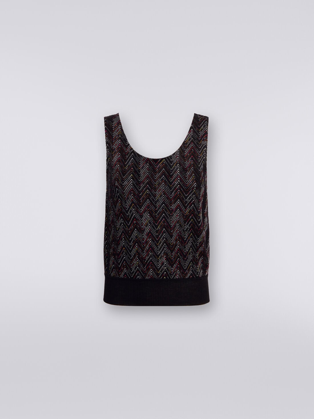 Tanktop aus Woll-Viskose-Strick mit Zickzackmuster , Mehrfarbig  - DS24SK0OBR00UPSM96R - 0