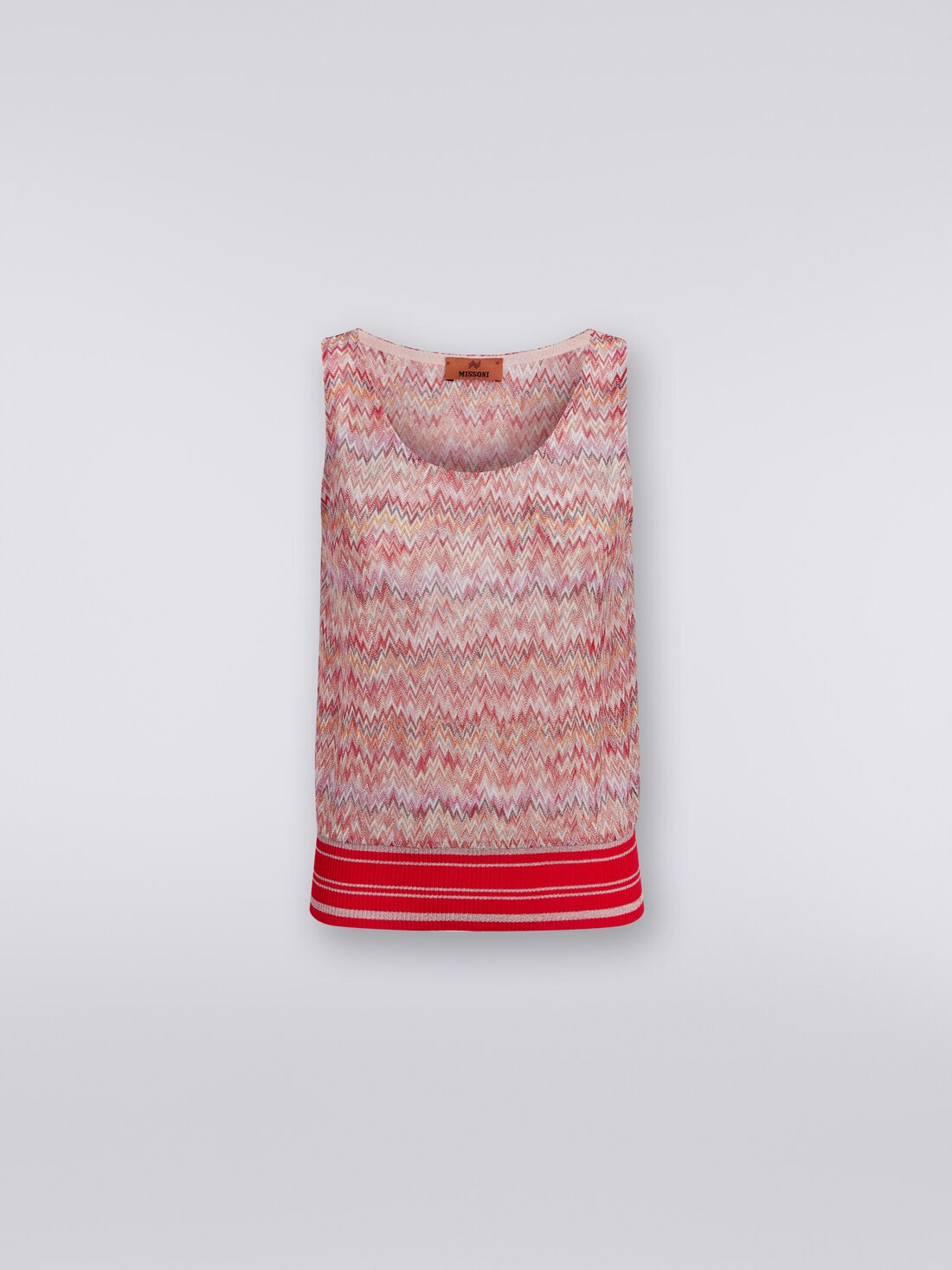 Canottiera in misto viscosa lamé chevron, Multicolore  - 8053147051185 - 0