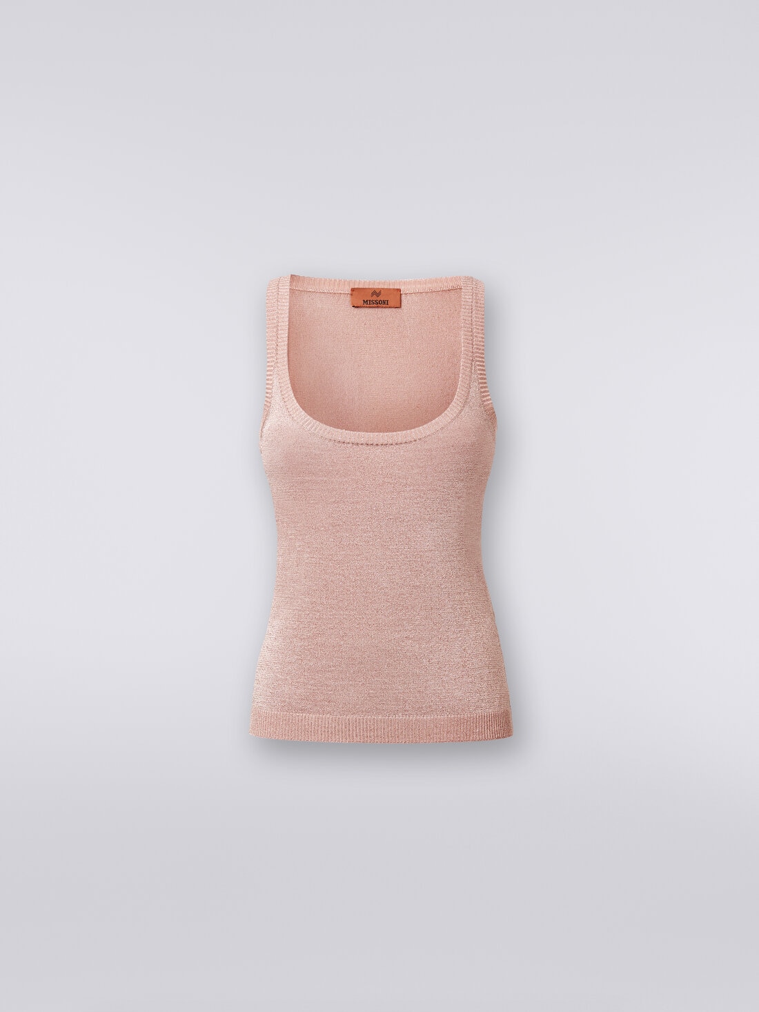 Tank top in viscose blend with lurex , Pink   - DS24SK0SBK033DL300D - 0