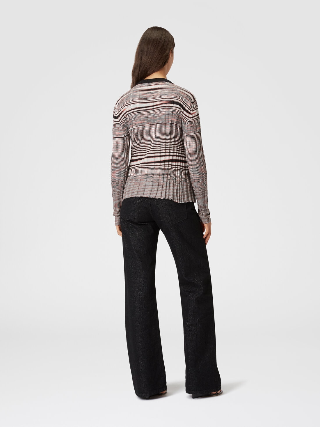 Gerippter Cardigan aus Kaschmir und Seide in Flammgarnoptik, Mehrfarbig  - 8053147061405 - 2